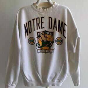 90S Notre Dame Sweatshirt White Kl4546